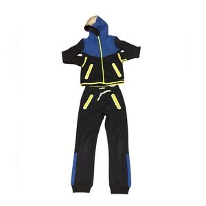 Boden Superhero Costume in Blue and Black with Yellow Accents